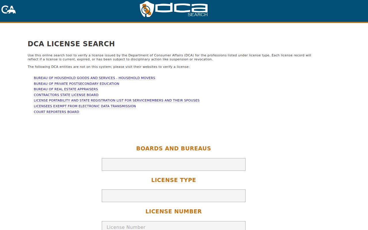 Manhattan Beach people directories search through California professional licenses