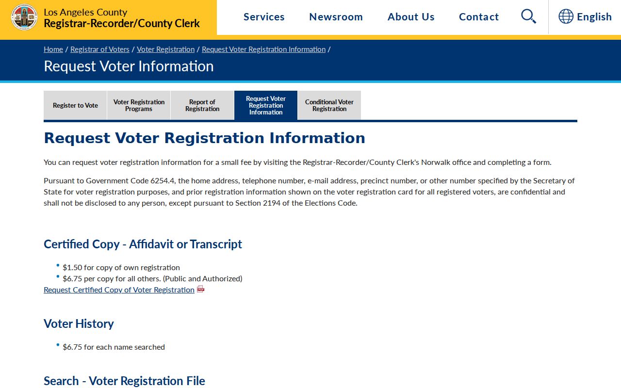 Manhattan Beach voter records request through Los Angeles County